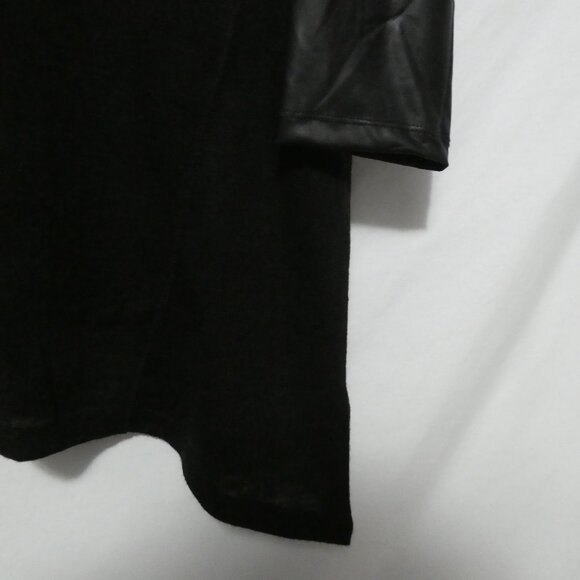 BUFFALO - David Bitton | medium | Black Asymmetrical Top | Faux Leather Accents - Picture 11 of 16